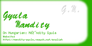 gyula mandity business card